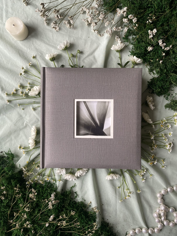 Фотоальбом Делюкс на 200 фото 10х15 см с кармашками, с окном "Хаки" бумажные листы  #1