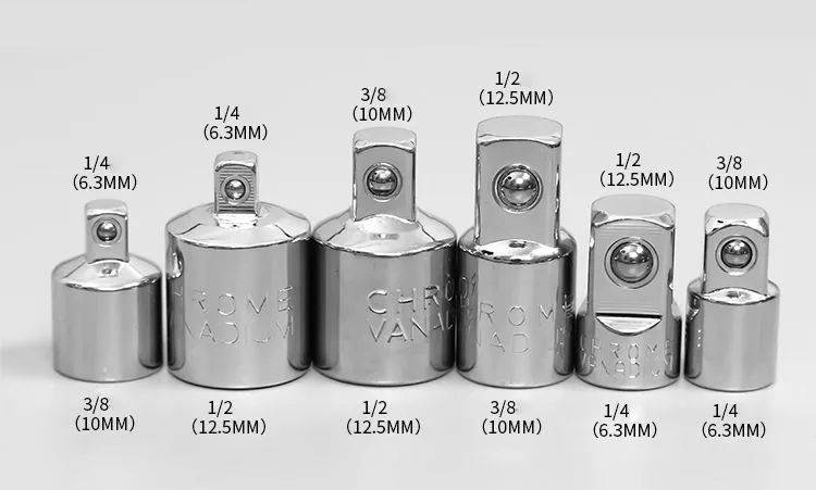 Набор переходников-адаптеров для головок 1/2, 3/8 и 1/4" 6 предмета  #1