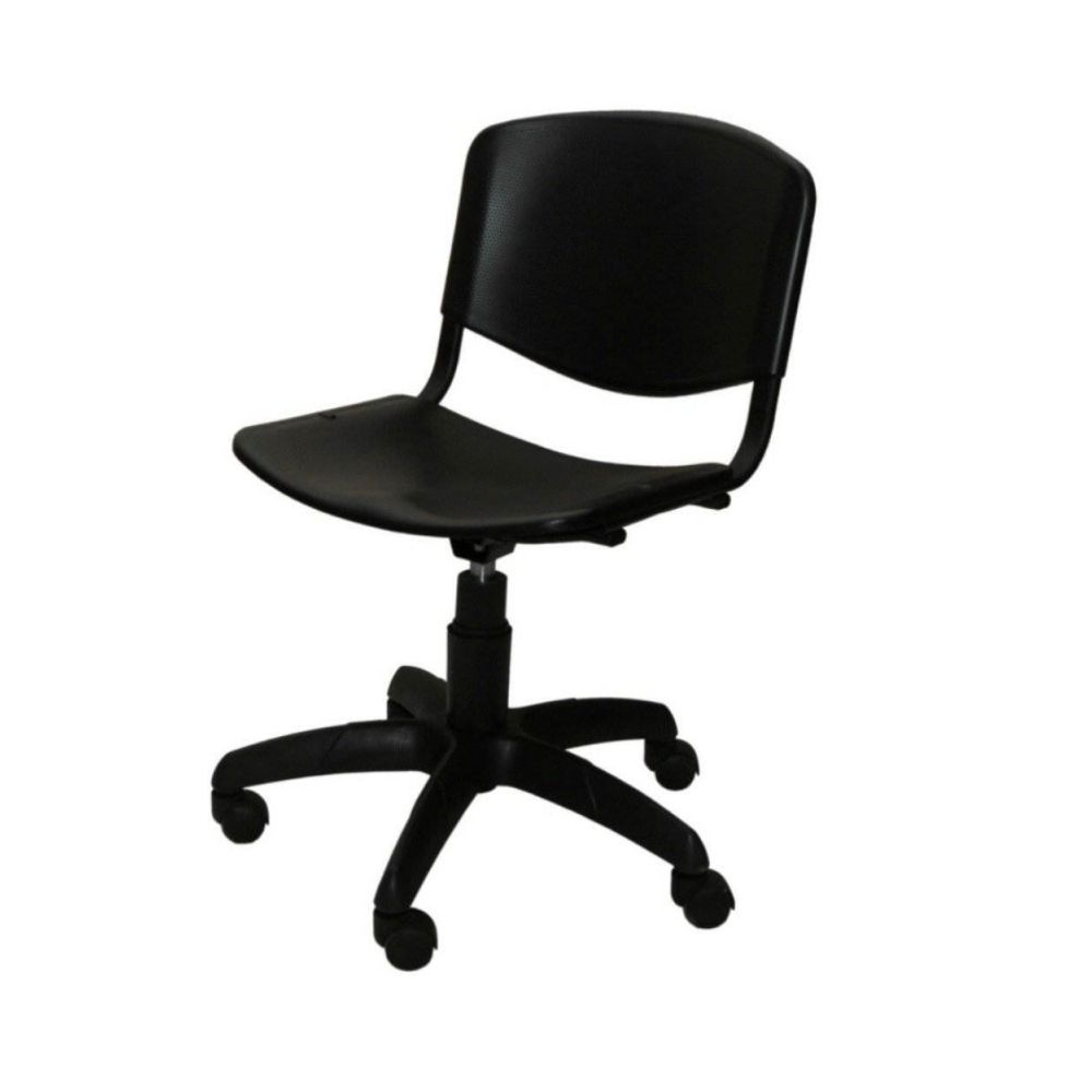 Кресло пластиковое, стул ИЗО с газлифтом, пиастра, без подлокотников, черный  #1