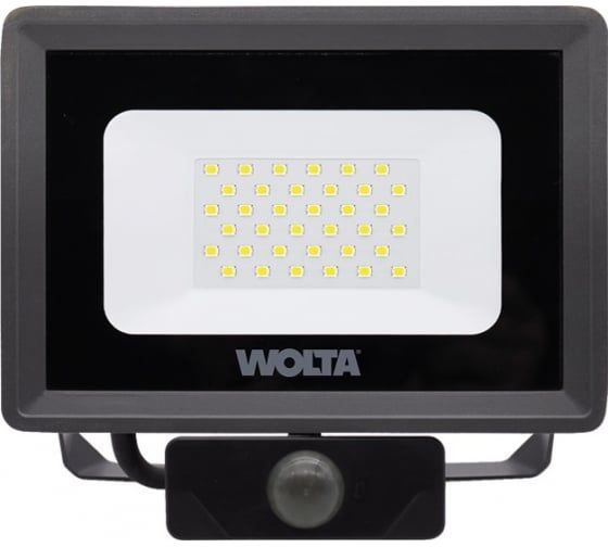 Светодиодный прожектор Wolta 30Вт, 5700К Холодный белый свет, IP65, с датчиком движения 2700 лм WFL-30W/06S #1