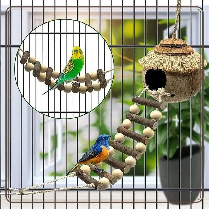 Клетка для птиц, Подвесной птичий домик с лестницей, гнездо для разведения попугаев  #1