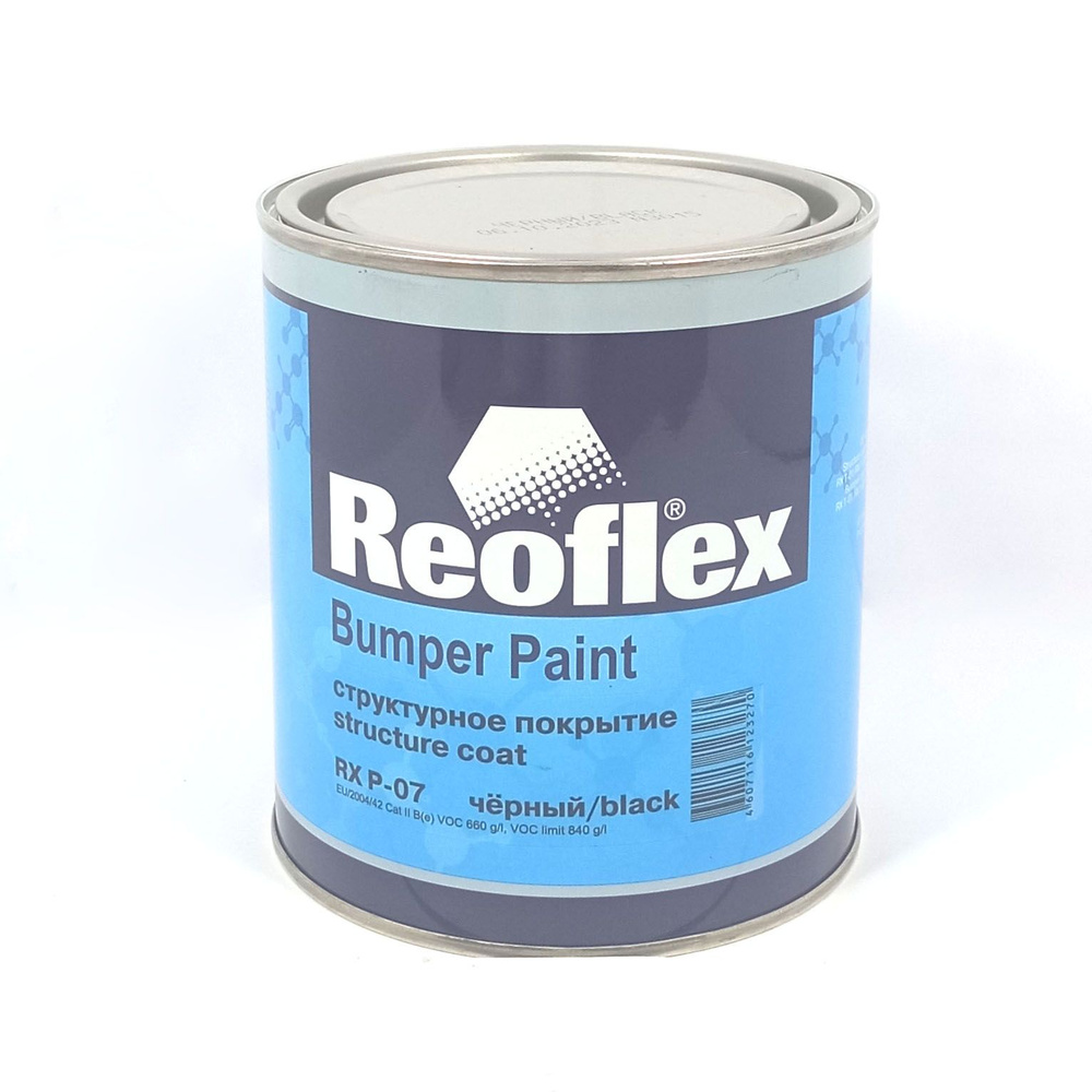 Краска структурная REOFLEX Bumper Paint RX P-07 для бампера чёрная 750мл  #1