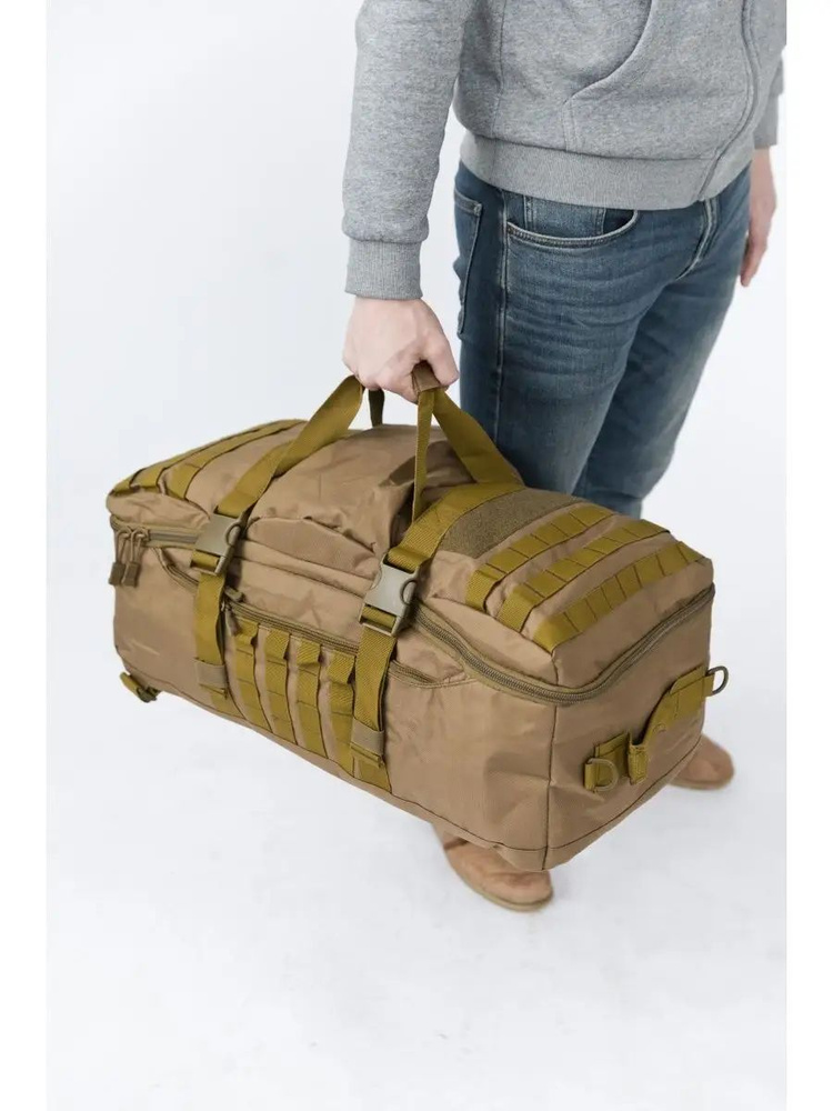 Тактический рюкзак военная сумка фельдшера войсковая медецинская 60 литров песочный  #1