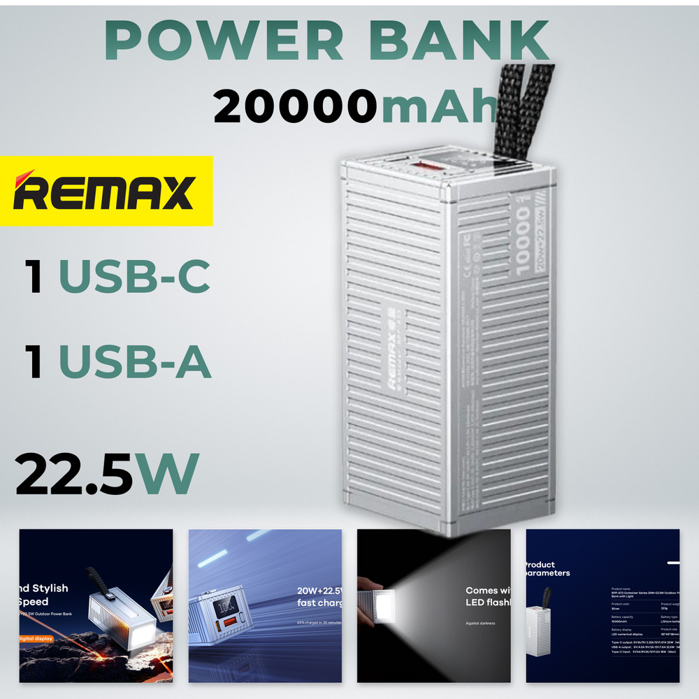 Внешний аккумулятор REMAX Power Bank RPP-675 20000mAh #1