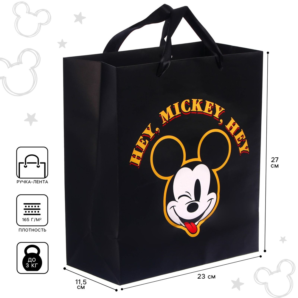 Пакет подарочный Disney "Микки Маус" 23х27х11 см, ламинированный, детский, подарочная упаковка  #1