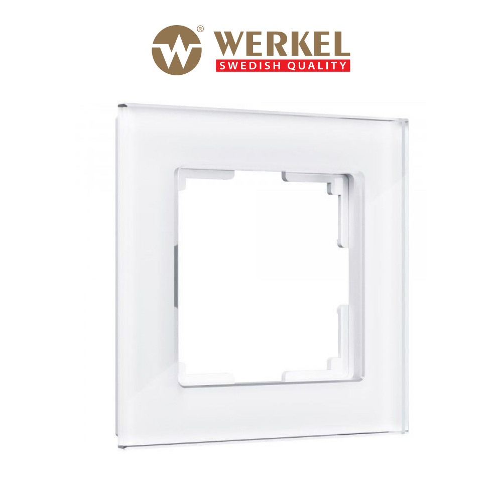 Рамка для выключателей и розеток из стекла на 1 пост Werkel Favorit W0011101 белая  #1