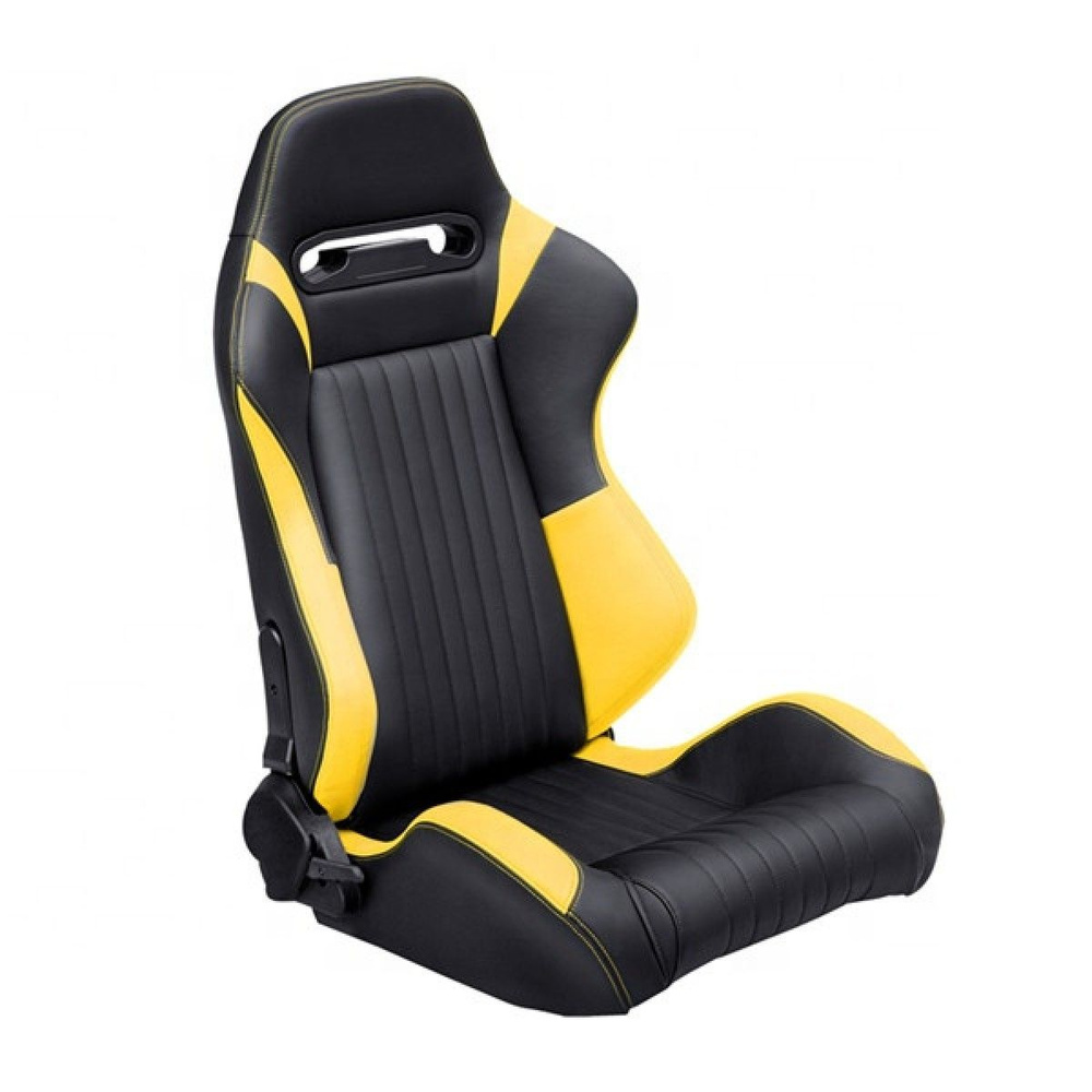Спортивное гоночное сиденье JBR1042 из ПВХ кожи, универсальное для автомобилей, желтое с ползунком  #1
