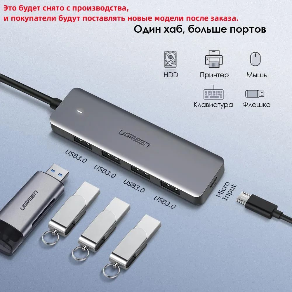 USB-хаб Ugreen CM219 (Новая модель CM136 / 50979)Это будет снято с производства, и покупатели будут поставлять #1