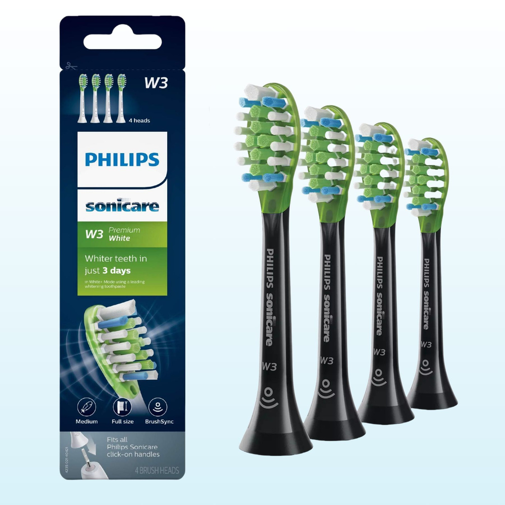 Philips Sonicare W3 Premium Black Стандартные насадки для звуковых зубных щеток HX9064/65  #1