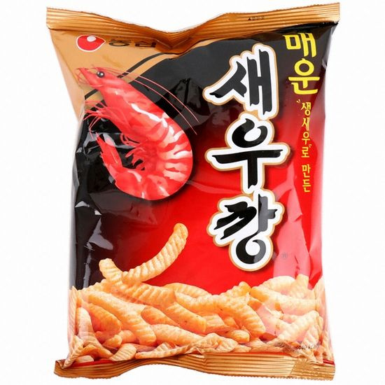 Чипсы со вкусом креветок острые (меун сеукан) Shrimp flavored chips hot 90g Nongshim  #1