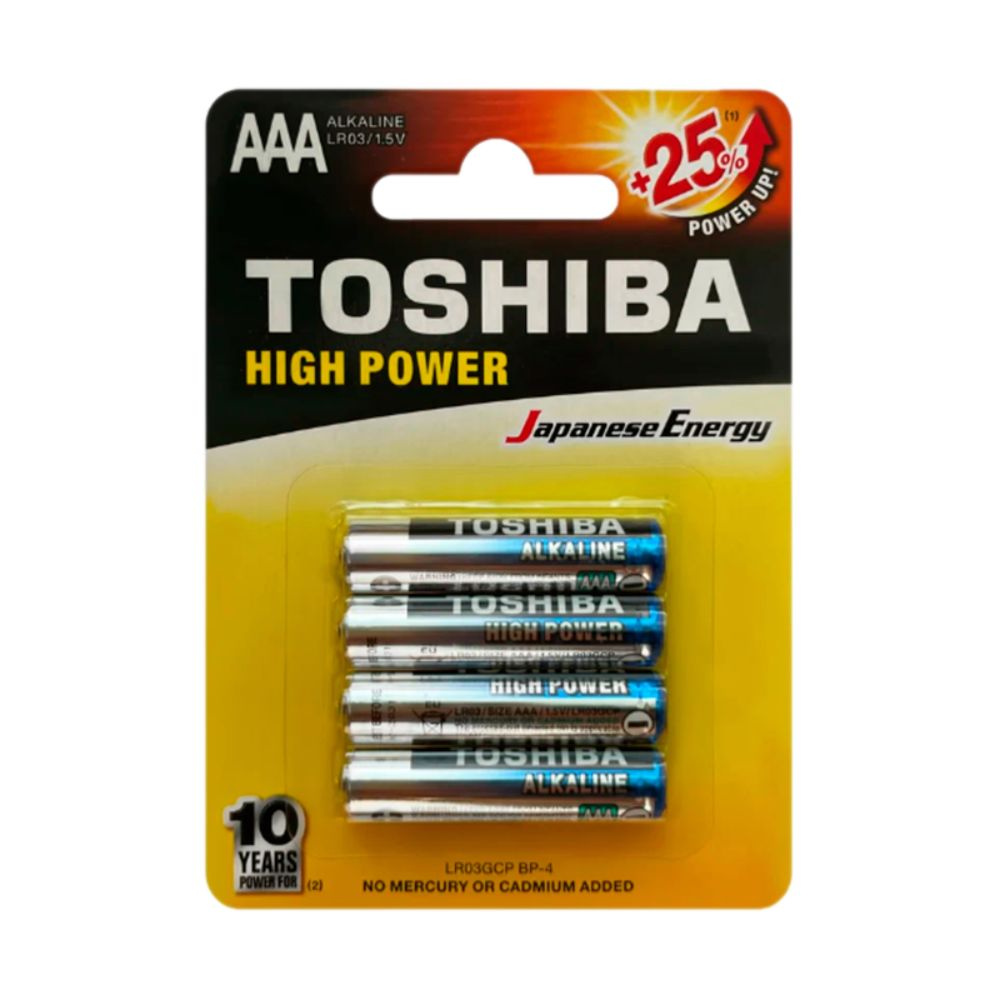 Батарейка Toshiba LR03 AAA Alkaline 1.5V - блистер 4шт. #1