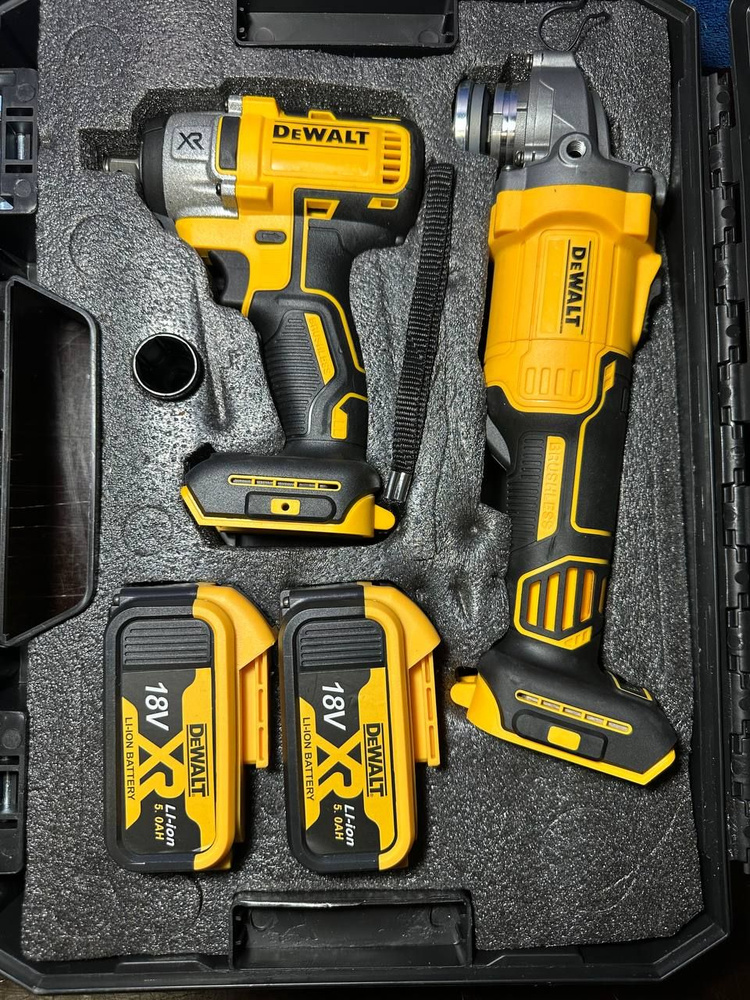 Набор электроинструмента аккумуляторного DeWalt 2в1 / инструменты для дома в чемодане ушм 125 и гайковерт #1