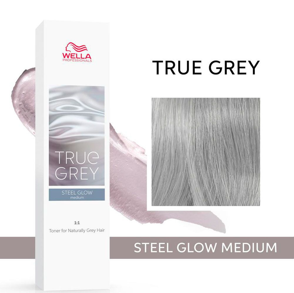 Wella True Grey Toner Steel Glow Medium - Тонер для натуральных седых волос 60 мл  #1