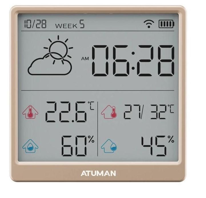 Термогигрометр ATuMan Duka TH3 Gold #1