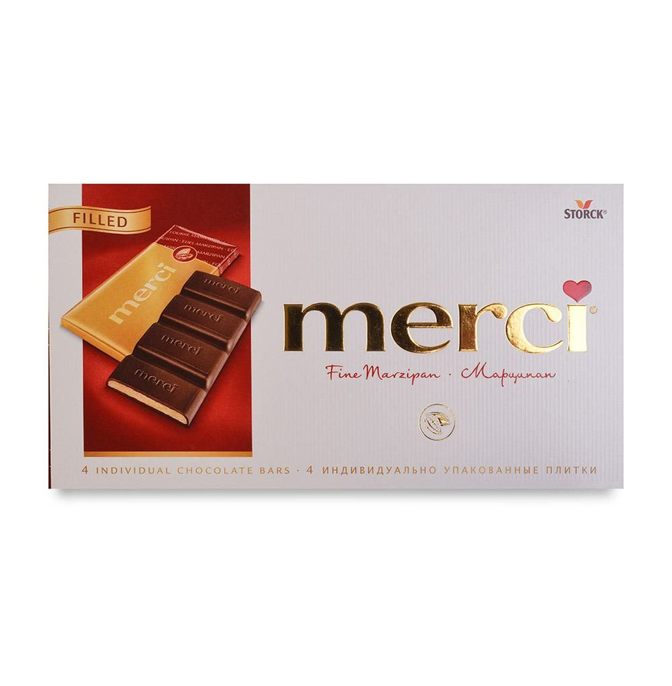 Шоколад темный Merci с начинкой из марципана, 112 г Германия - в заказе 1 шт.товара!  #1