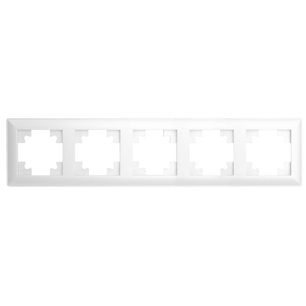 Рамка 5-местная пластиковая, серия Катрин LIGHT, PFR00-7005-01, белый  #1