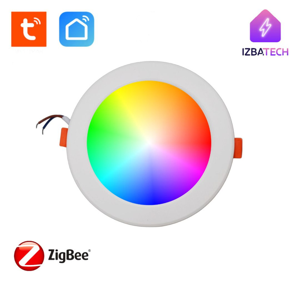 НОВЫЙ Умный светодиодный встраиваемый Zigbee светильник RGBCW для Яндекс Алисы, умная лампа 145мм 10W, #1