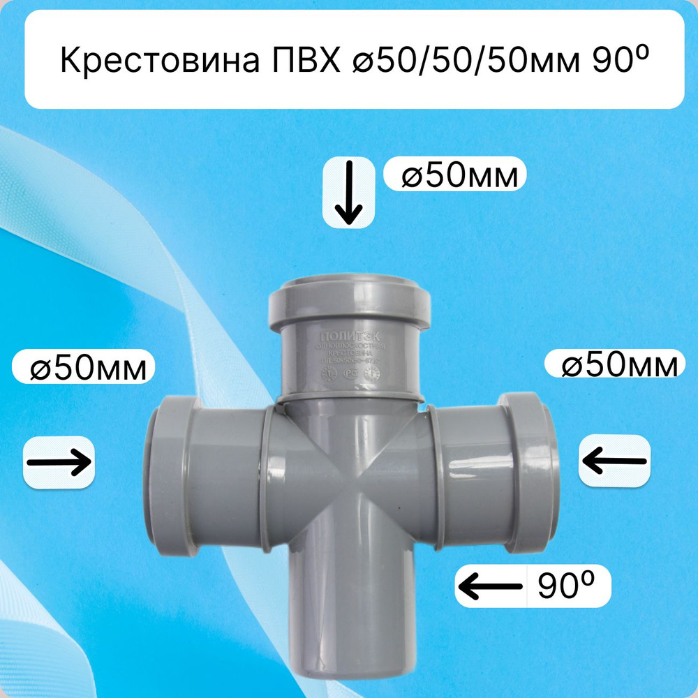 Крестовина внутренняя канализация 50 / 50 / 50 мм 90гр #1