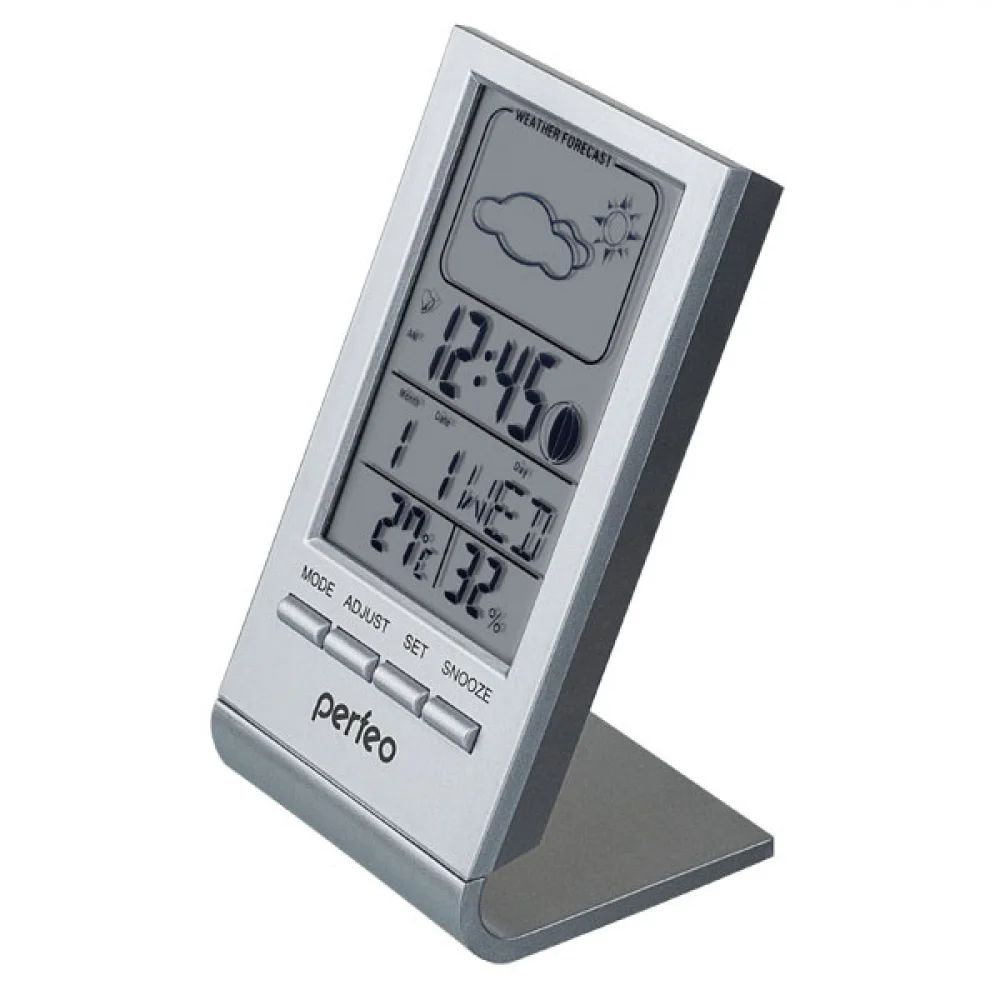 Часы-метеостанция Perfeo "Angle", серебряный, (PF-S2092) #1