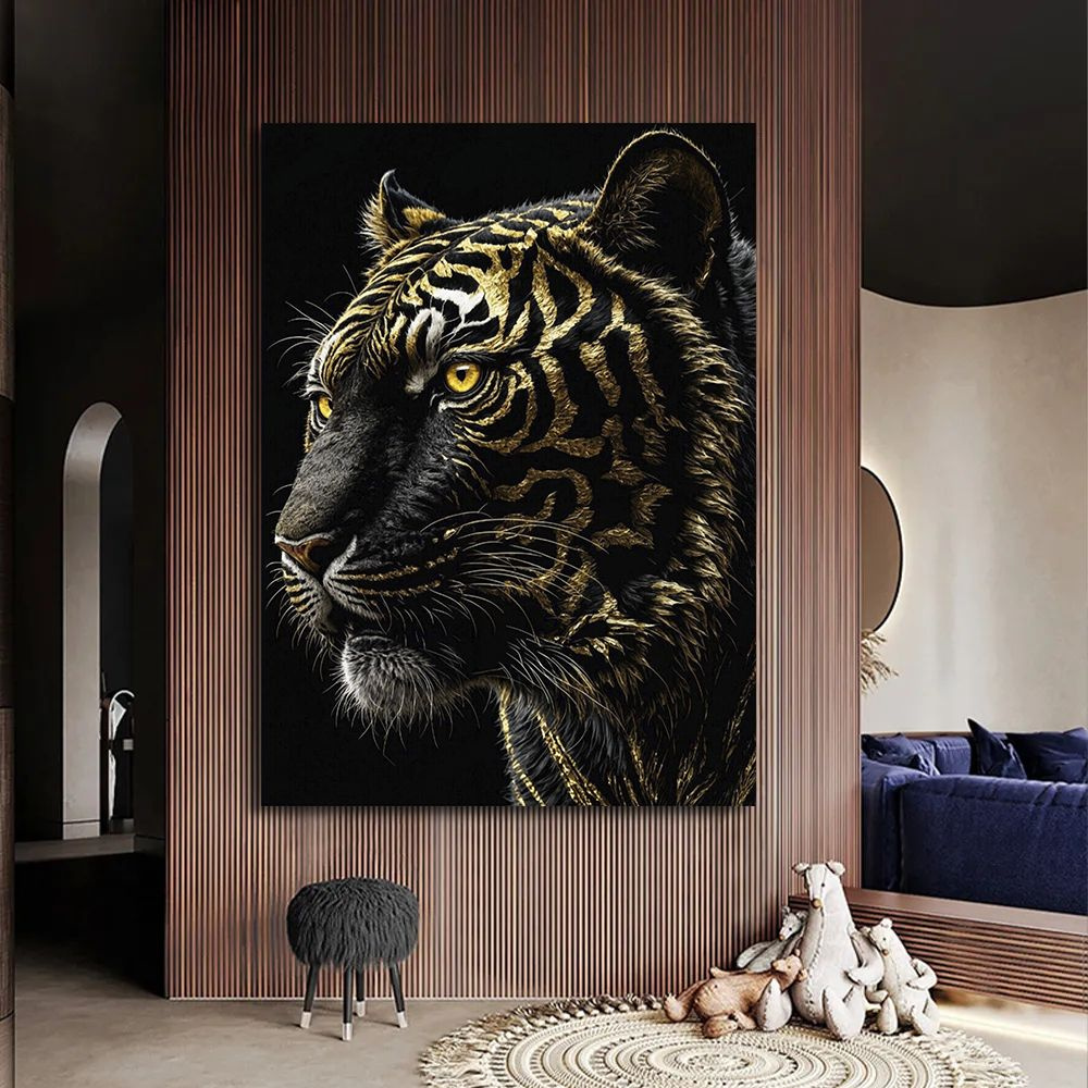 Картина золотой тигр, 30х40 см. #1