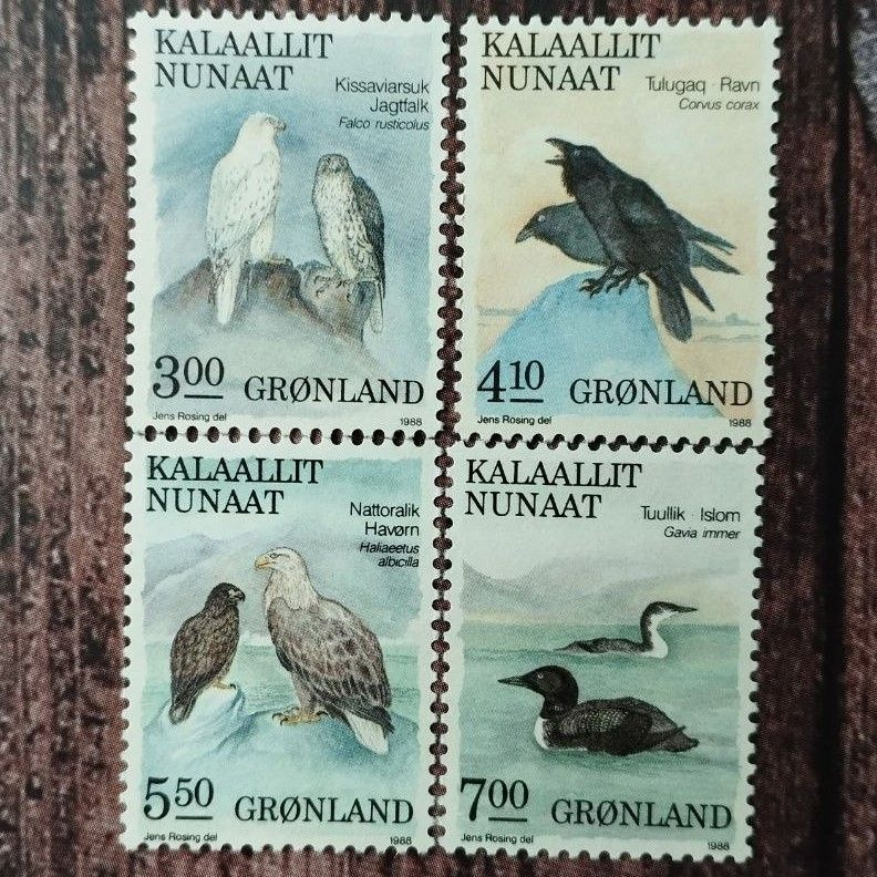 Почтовые марки Гренландия 1988 фауна птицы #1