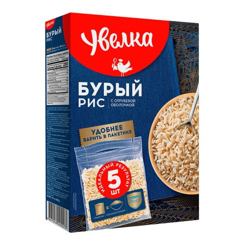 Рис Увелка бурый в варочных пакетиках 80 г х 5 шт #1