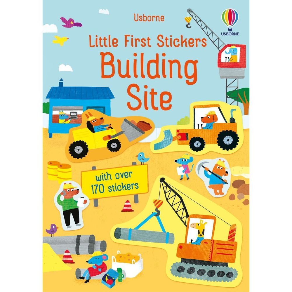 Usborne Little First Stickers Building Site "строительная площадка" книга с наклейками  #1