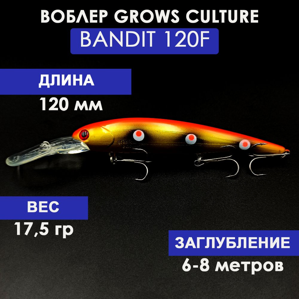 Воблер Grows Culture Bandits Walleye Deep 120 мм D87# (17.5 гр.; 6.0-8.0 м.) #1