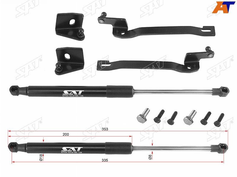 .SAT Амортизатор (Газовый упор) капота для HYUNDAI SOLARIS 2010-2017гв комплект  #1