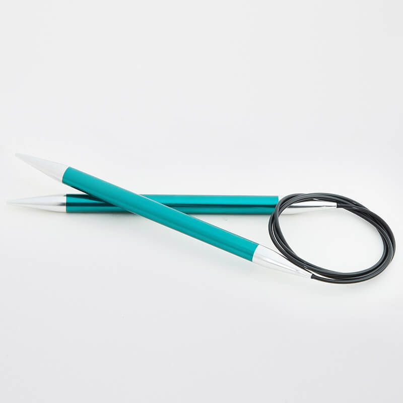 Спицы для вязания круговые Zing KnitPro 8 мм 60 см, изумрудный (47106)  #1