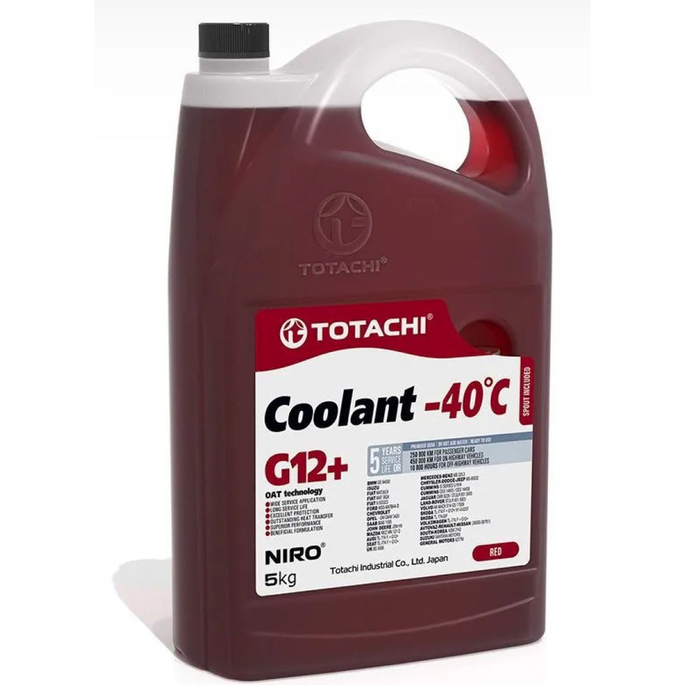 Totachi Niro Coolant G12+ Red -40C Охлаждающая жидкость 5кг #1