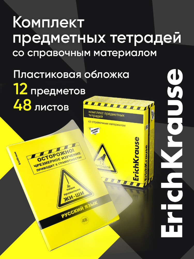 Комплект предметных тетрадей в пластиковой обложке ErichKrause Be Informed, 48 листов, кл./лин., со спр. #1