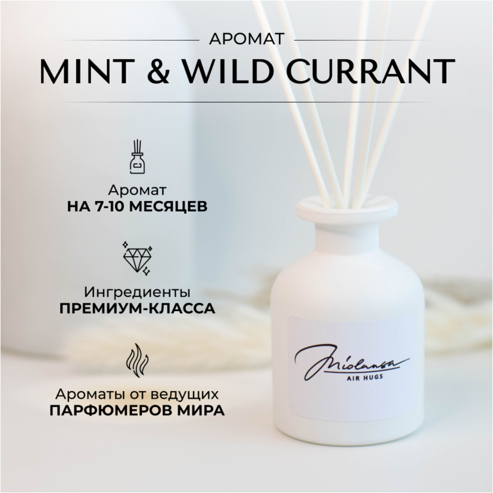 Ароматический диффузор для дома MIOLANSA Мята & Дикая смородина (Mint & Wild currant), 90 мл  #1