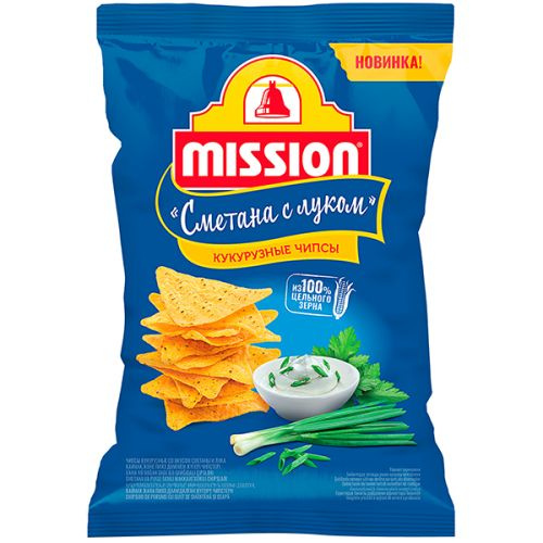 Mission Чипсы кукурузные Сметана и лук, 90 г #1