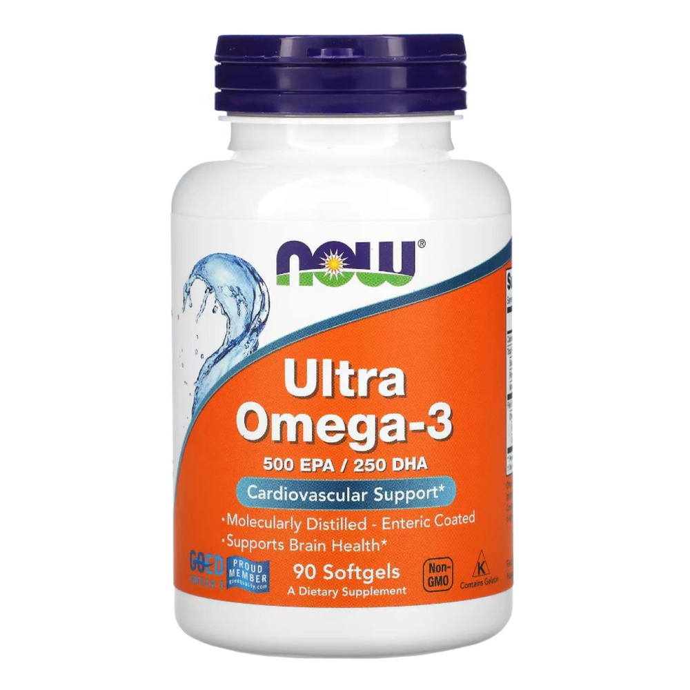 Омега 3 ультра NOW Ultra Omega-3 500 EPA 250 DHA 90 капсул #1