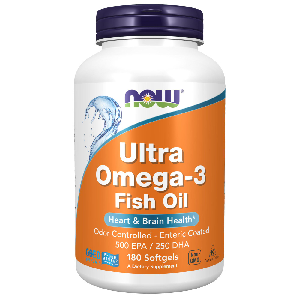 NOW Ultra Omega-3, Рыбий жир, Ультра Омега 3, 180 капсул #1