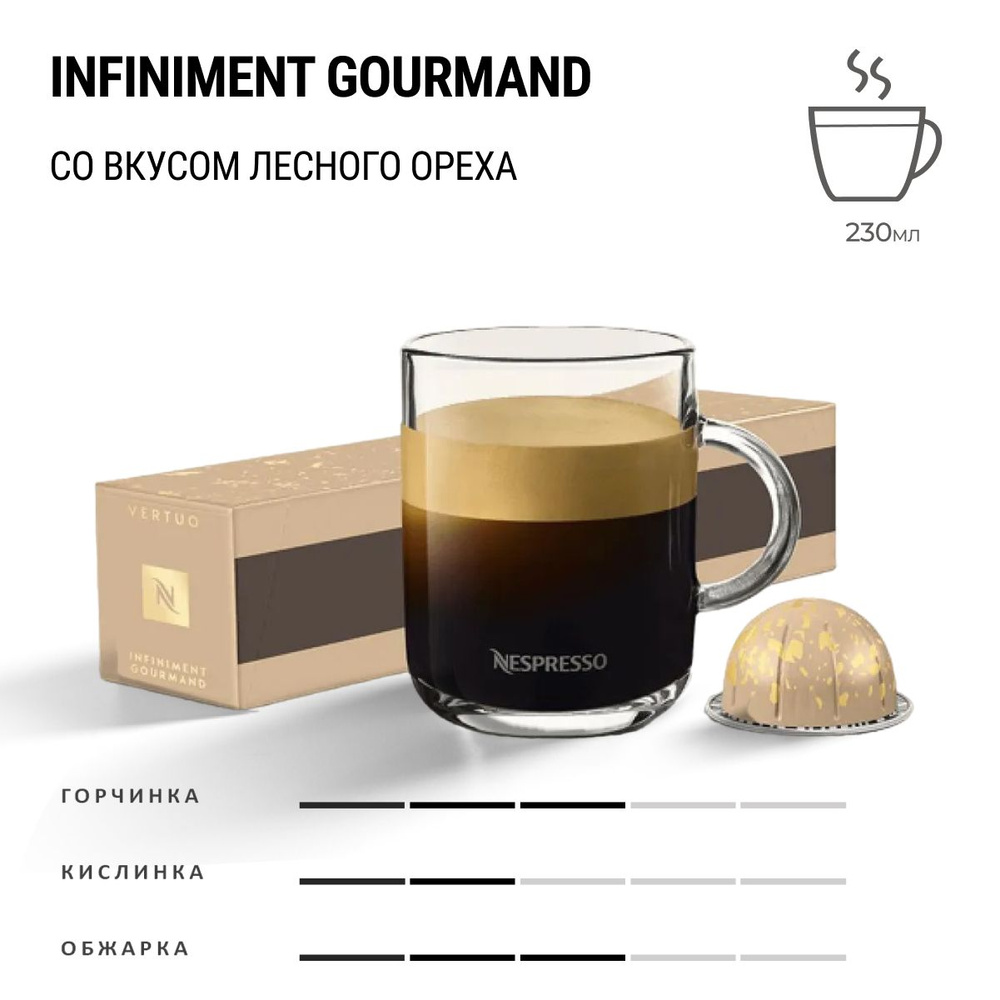 Кофе Nespresso Vertuo Infinement Gourmand 10 шт, для капсульной кофемашины Vertuo  #1