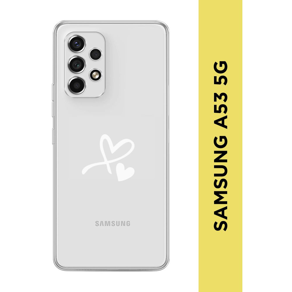 Силиконовый чехол на Samsung Galaxy A53 5G / Самсунг А53 5G "Сердечко минимализм", прозрачный  #1