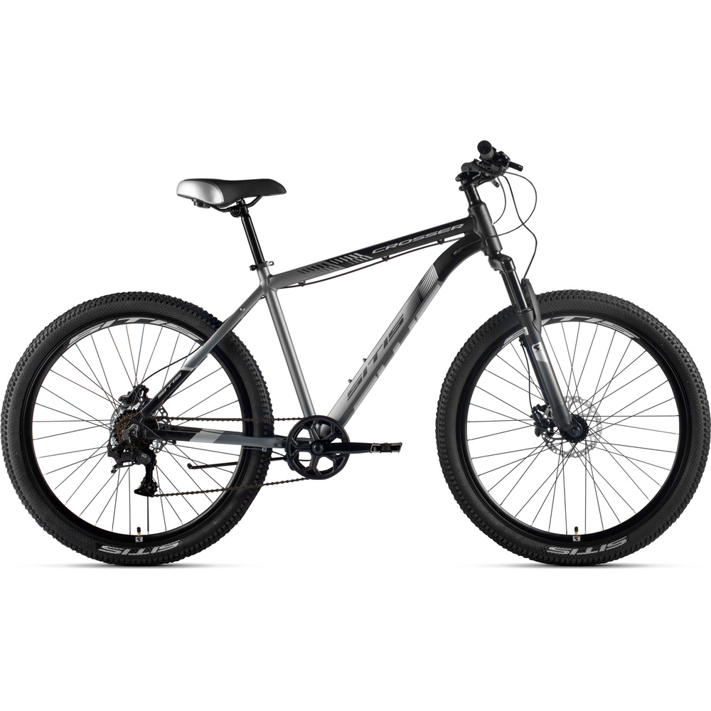 Велосипед горный SITIS CROSSER 27,5" HD (2024) Black-Grey, взрослый мужской, алюминиевый, 7 скоростей, #1