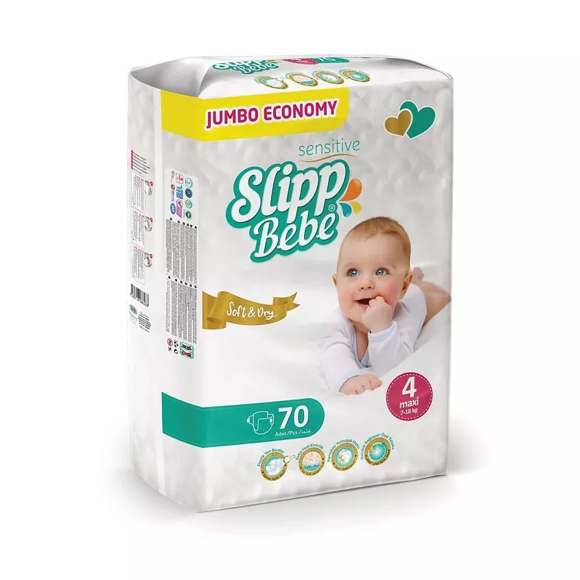 SLIPP BEBE Подгузники для детей JUMBO № 4 цвет: Белый, 70 шт #1