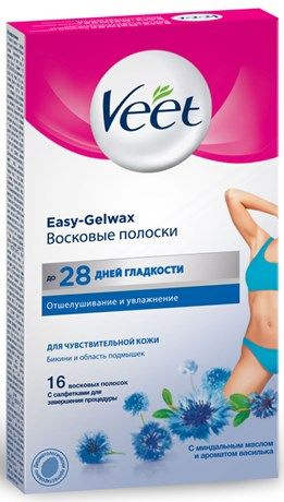 Полоски Veet восковые для чувствительной кожи для бикини, 16шт  #1