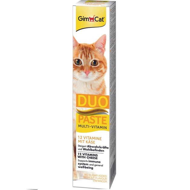 GimCat MILTI-VITAMIN DUO PASTE, 12 витаминов и сыр 50 г #1