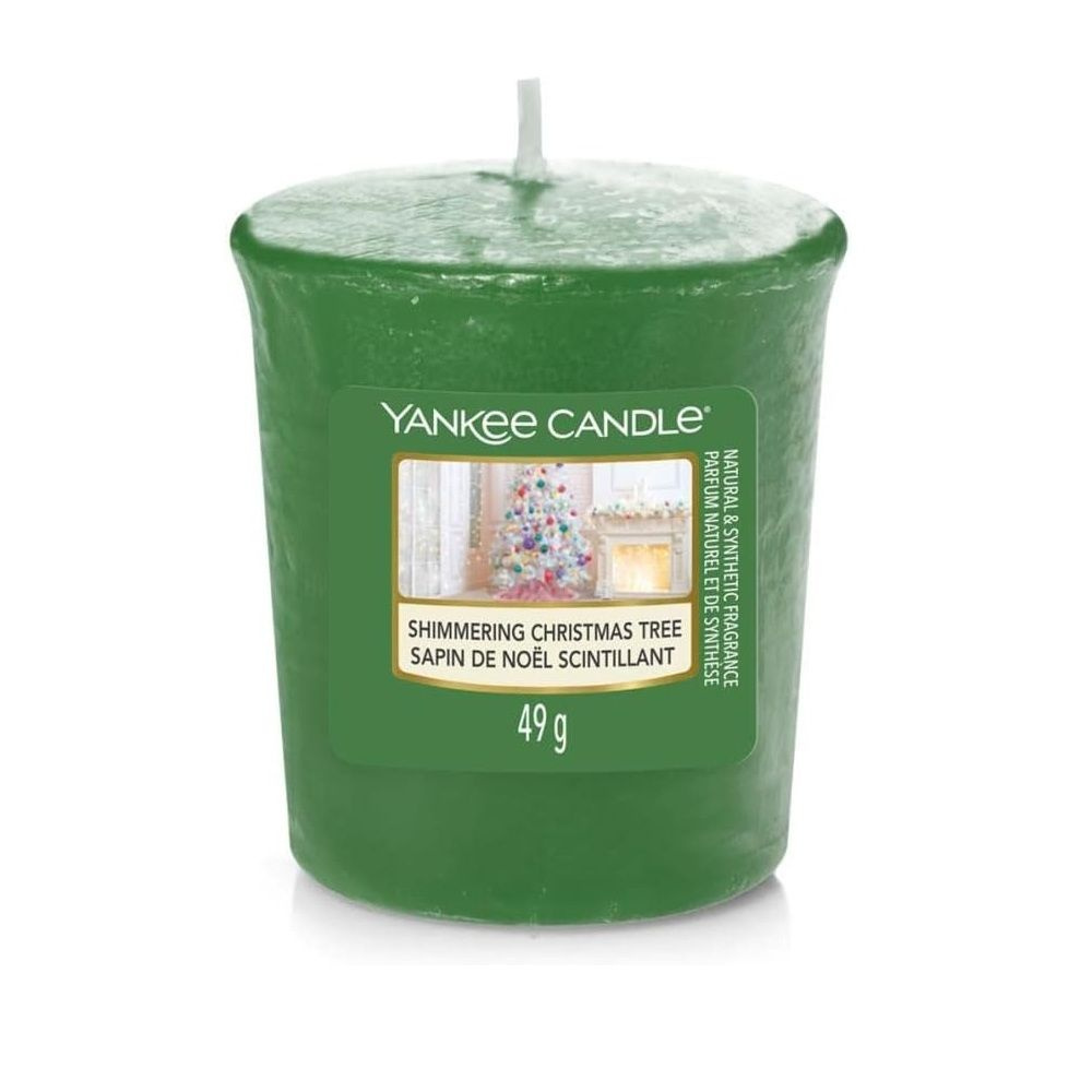 Yankee Candle Свеча ароматическая "Мерцающая Рождественская елка", 6 см х 6 см, 1 шт  #1