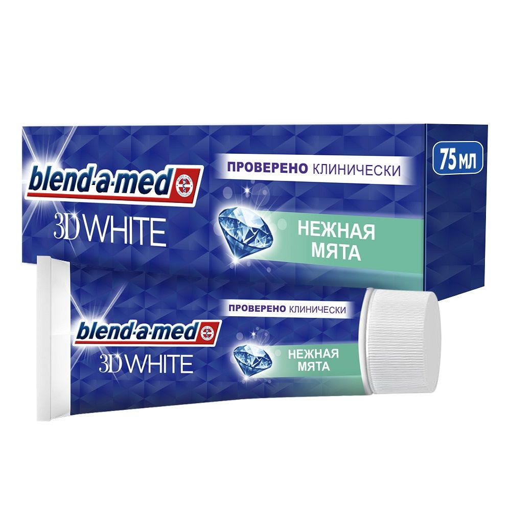 Зубная Паста Blend-a-med 3D White Нежная Мята для безопасного отбеливания, 75 мл  #1