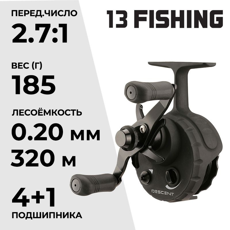 Катушка 13 FISHING Descent Ice Reel - 2.7:1 Gear Ratio - Left Hand #1