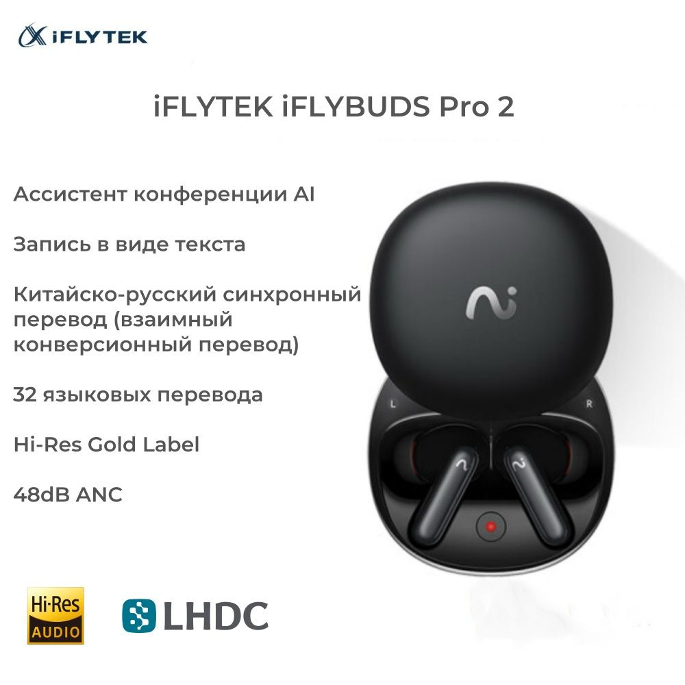 iFLYTEK Наушники беспроводные с микрофоном, Bluetooth, черный #1