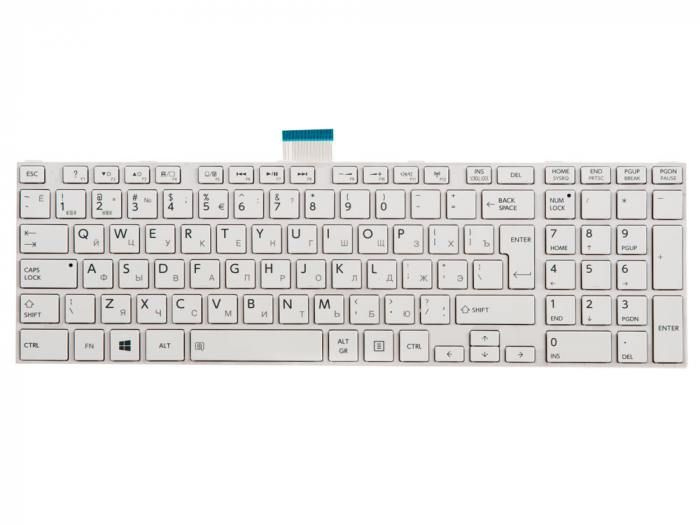 клавиатура для ноутбука Toshiba Satellite C850, C855, L850, L855, белая с рамкой  #1