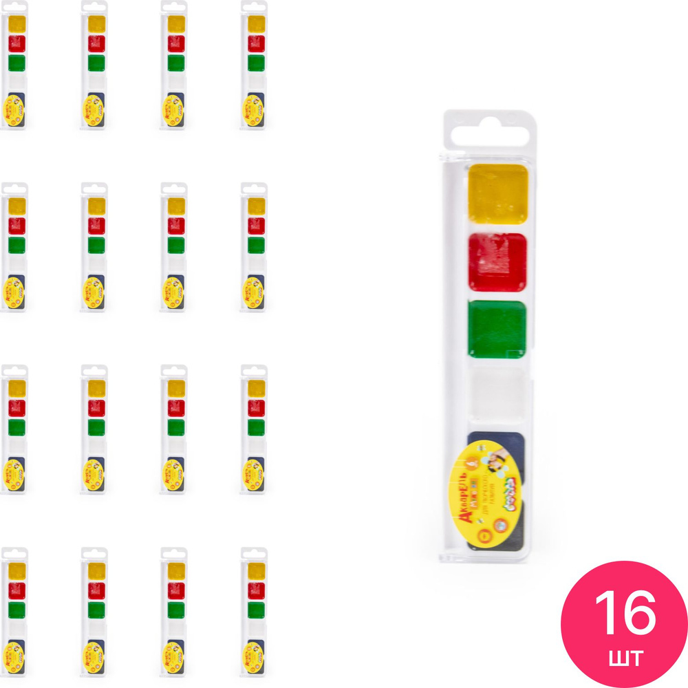 Краски акварельные Каляка-Маляка медовая без кисти на основе натуральных компонентов, 6 цветов / детские #1