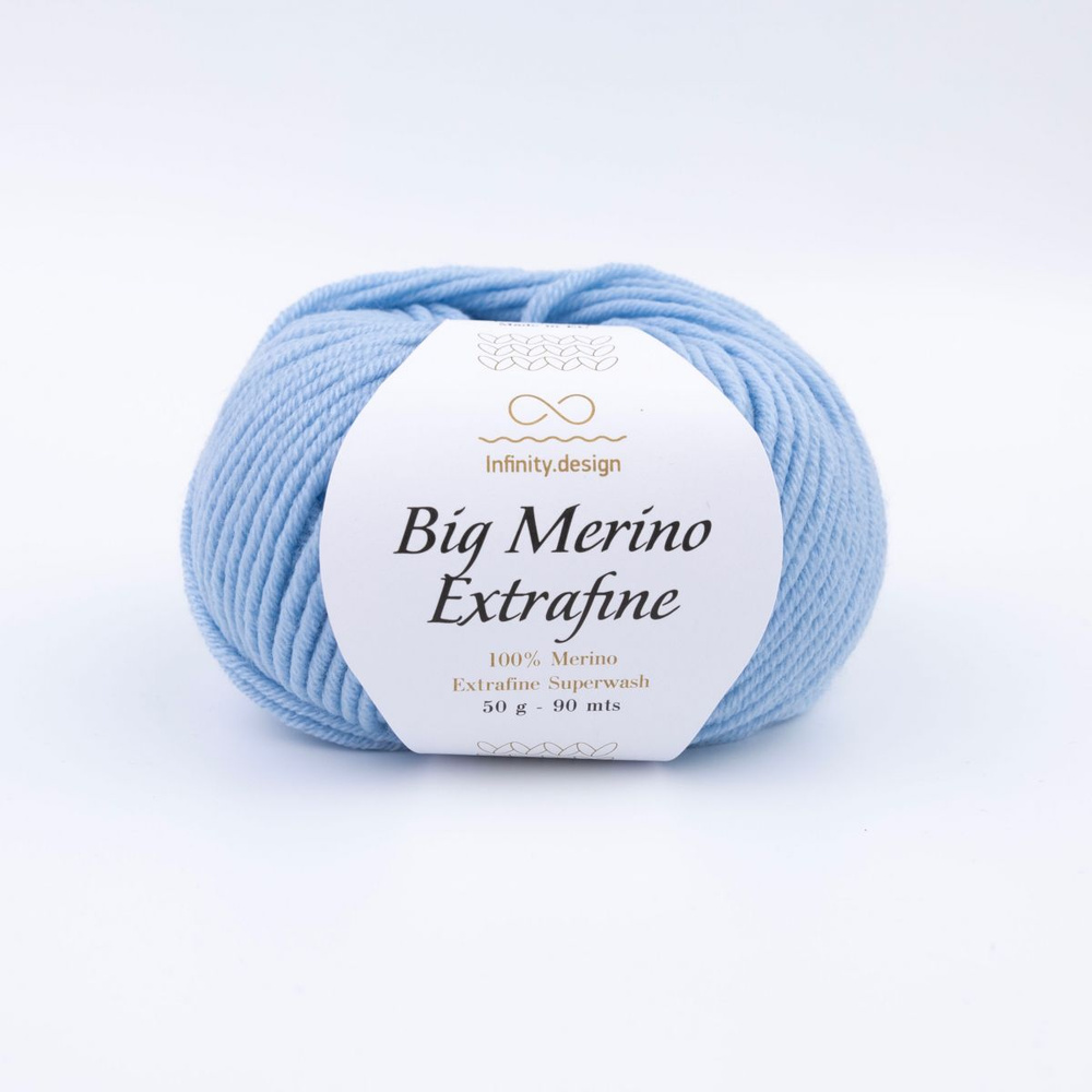 Пряжа для вязания Infinity Design Big Merino Extrafine (6511 Light Blue) 8 мотков по 50 г/95 м  #1