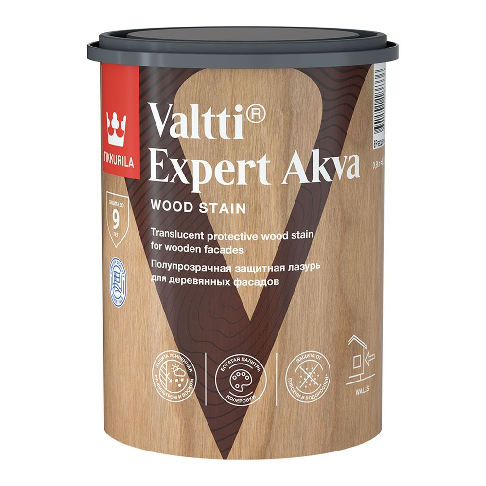 VALTTI EXPERT AKVA СОСНА 0,9л защитная лазурь #1